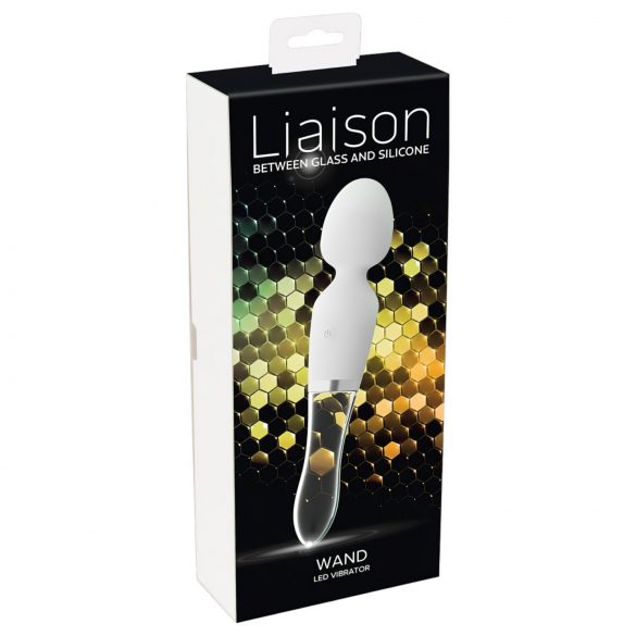 Liaison Wand - LED-vibrator i silikone/glas (transparent)