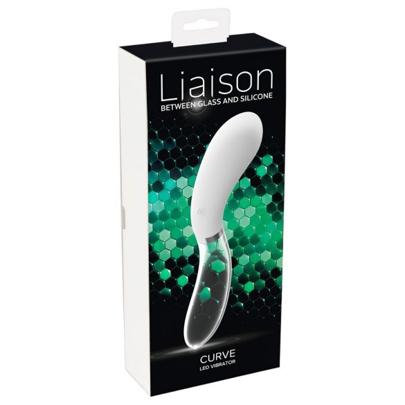 Liaison Kurve - genopladelig LED vibrator (transparent-hvid)