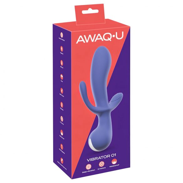 AWAQ.U 1 - genopladelig 3-armet vibrator (lilla)