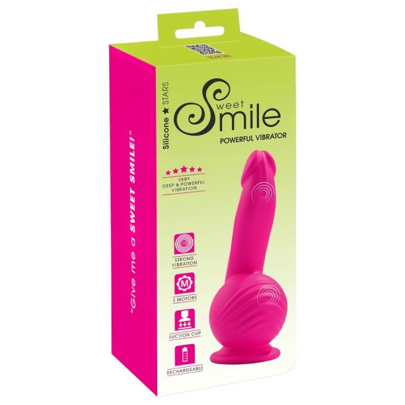 SMILE Kraftfuld - genopladelig, 2-motor sugevibrator (pink)