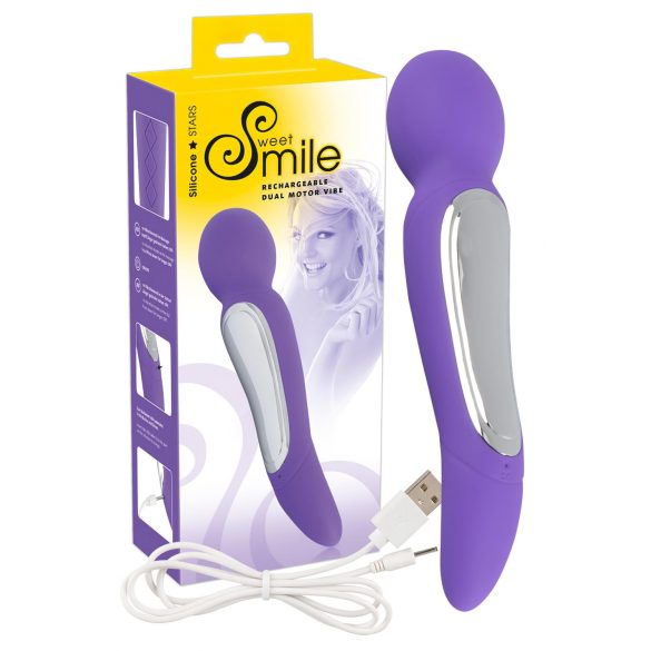 SMILE Wand - Dobbelt motormassagevibrator (lilla)