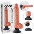 King Cock 10 sugekop vibrator (25 cm) - naturlig