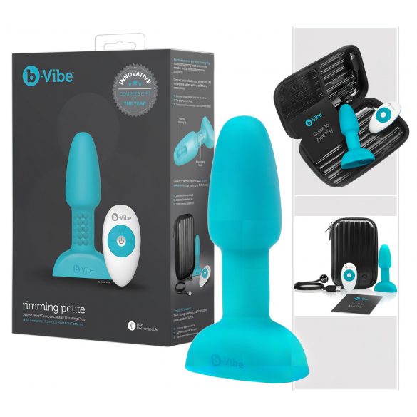 b-Vibe Rimming - Roterende perle anal vibrator (turkis)