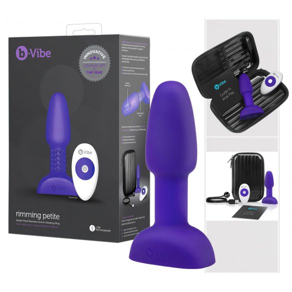 b-Vibe Rimming - Drejende perle anal vibrator (lilla)