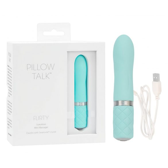 Pillow Talk Flirty - genopladelig stavvibrator (turkis)