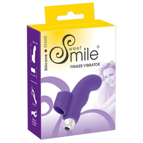 SMILE Finger - bølget, silikone fingervibrator (lilla)