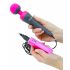 PalmPower Wand - kraftfuld massagevibrator med powerbank (pink-grå)