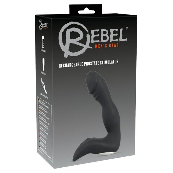 Rebel - Opladelig prostata vibrator med penisstimulation (sort)