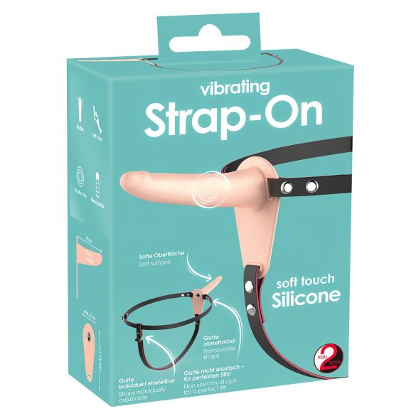 You2Toys - Opladelig Strap-On Vibrator (Naturlig)