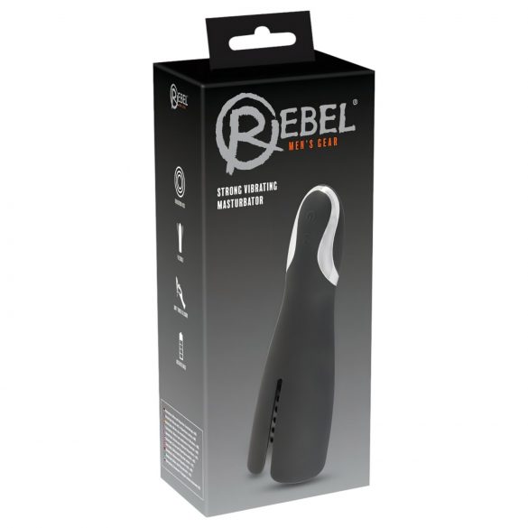 Rebel Strong - kraftig penishoved vibrator (sort)