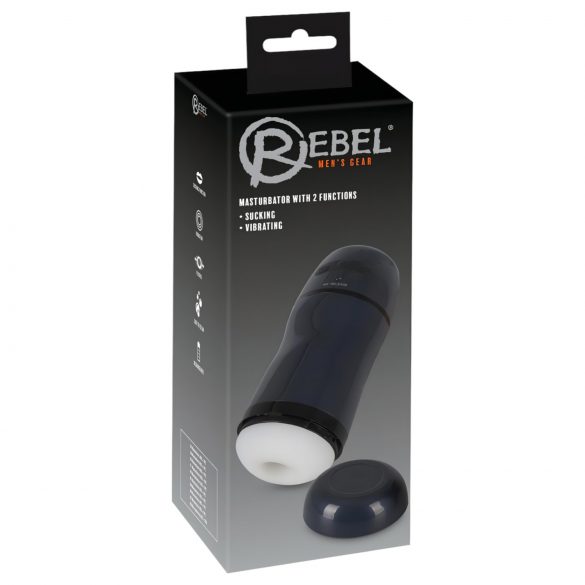 Rebel - 2i1 sugende, vibrerende masturbator (sort)