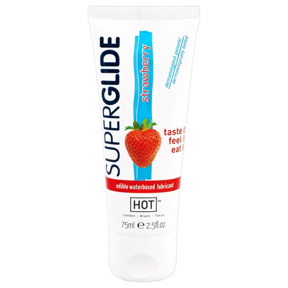 HOT Superglide Jordbær - spiselig glidecreme (75ml)