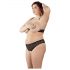 Cottelli Plus Size - perle bh-sæt (sort)