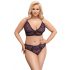 Cottelli Curves Plus Size - Transparent mønstret BH-sæt (lilla)