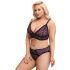 Cottelli Curves Plus Size - Transparent mønstret BH-sæt (lilla)