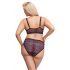 Cottelli Curves Plus Size - Transparent mønstret BH-sæt (lilla)