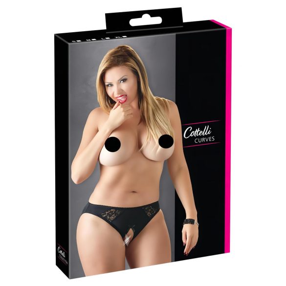 Cottelli Plus Size - Blonde, Åben Bund (Sort)