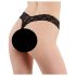 Cottelli - Dobbelt Perlekæde Blonde Thong (Sort) - M