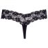 Cottelli - Dobbelt Perlekæde Blonde Thong (Sort) - M