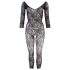 NO:XQSE - Blomstret kattesuit - sort (S-L)