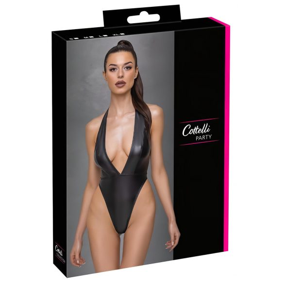 Cottelli Party - dybt udskåret bodystocking (sort) - M