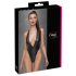 Cottelli Party - dybt udskåret bodystocking (sort) - M