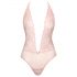 Kyssbar blonder bodysuit med dyb udskæring (pink) - L/XL