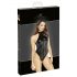 Noir - skinnende halsrem bodysuit (sort)