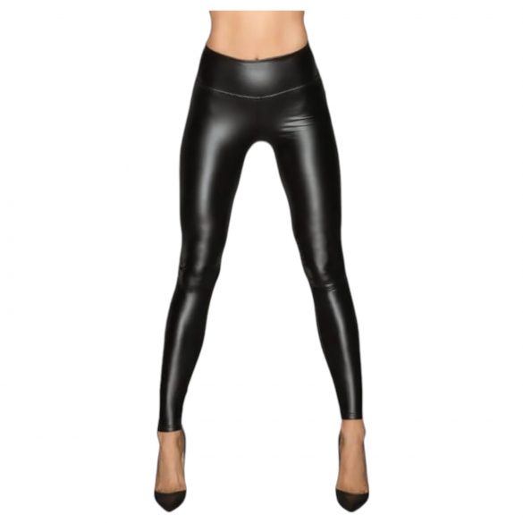 Noir - lange, skinnende leggings (sort)