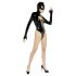 Black Velvet - Langærmet Batwoman-body (sort) - M