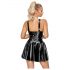 LATEX minikjole med rynket nederdel (sort) - XL