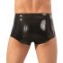 Latex-boxershorts med penisærme (sort) - L/XL