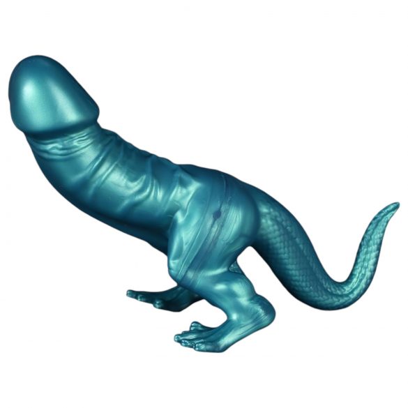 Toppedmonster - Dinosaur Silikonedildo - 26 cm i turkis