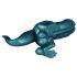 Toppedmonster - Dinosaur Silikonedildo - 26 cm i turkis