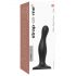 Strap-on-me Curvy S - bølget fodret dildo (sort)