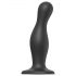 Strap-on-me Curvy L - bølget dildo med fod (sort)