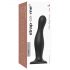 Strap-on-me Curvy L - bølget dildo med fod (sort)