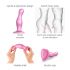 Strap-on-me Curvy S - bølget dildo med sugekop (pink)