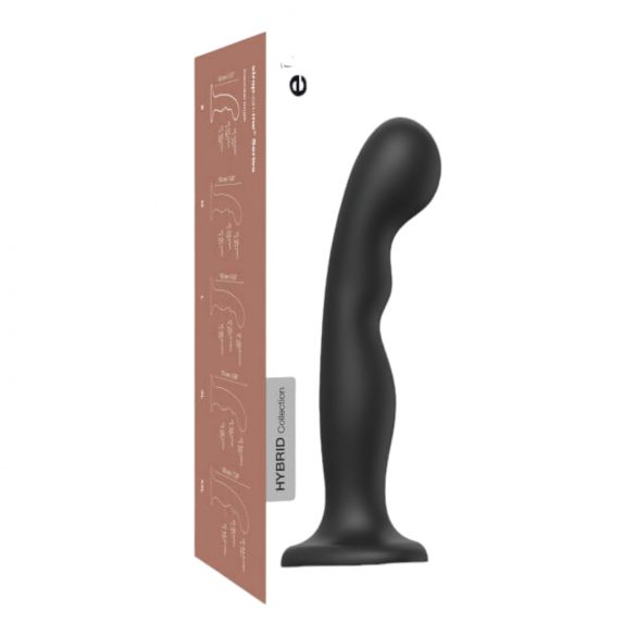 Strap-on-me P&G L - bøjet, baseret dildo (sort)