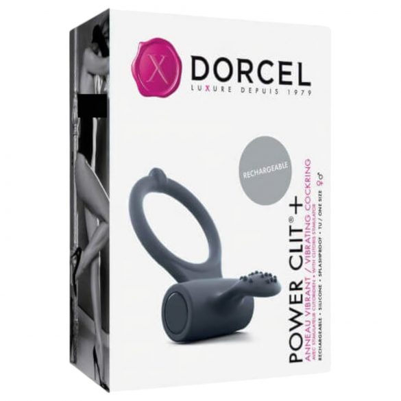 Dorcel Power Clit Plus - opladelig vibrerende penisring (sort)