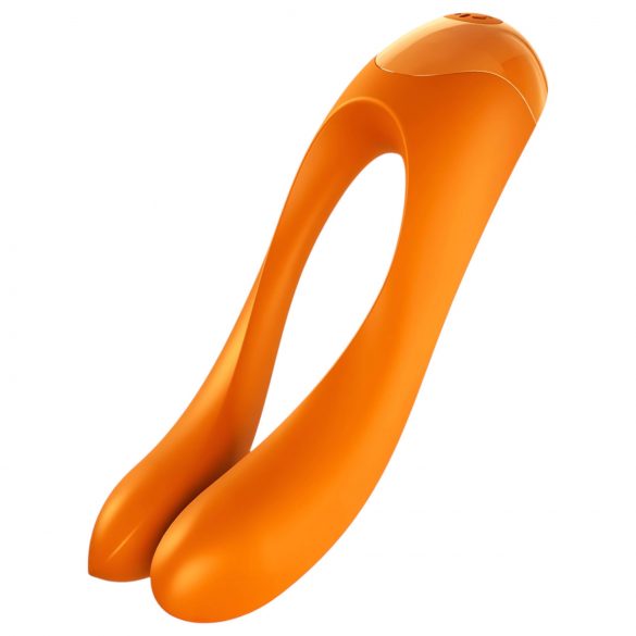 Satisfyer Candy Cane - genopladelig, vandtæt dobbeltvibrator (orange)