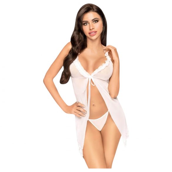 Penthouse After Sunset - gennemsigtig babydoll og g-streng (hvid) - L/XL