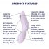 Satisfyer Curvy Trinity 2 - luftvibrator og dildo (lilla)