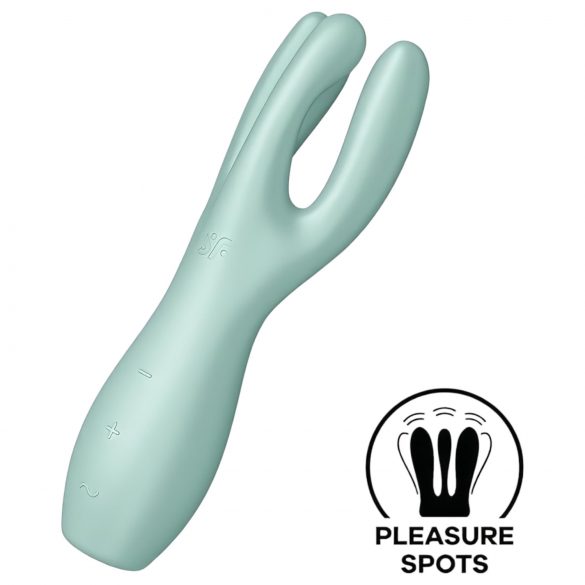 Satisfyer Threesome 3 - genopladelig klitorisvibrator (mintfarvet)