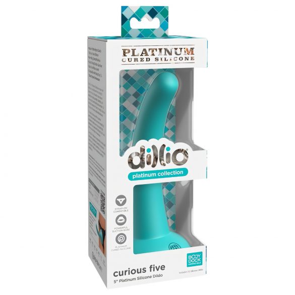 Dillio Curious Five - silikone dildo (15 cm) - turkis