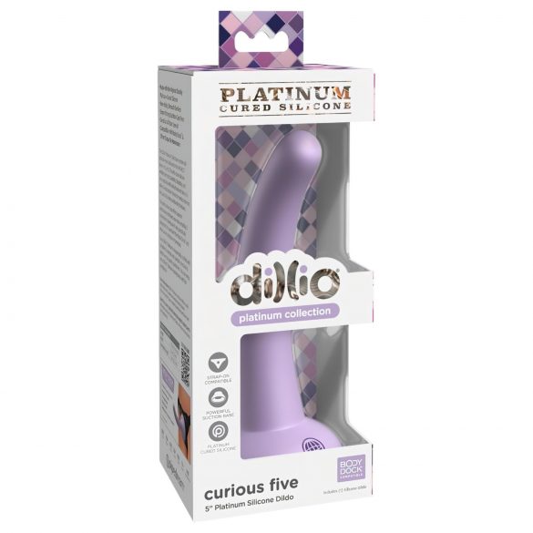 Dillio Curious Five - sugekop silikonedildo (15 cm) - lilla