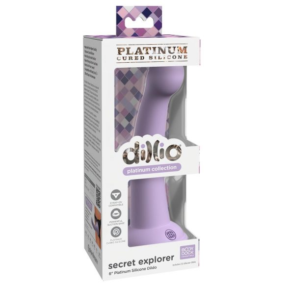 Dillio Hemmelige Opdagelsesrejsende - Sugebaseret Dildo (17 cm) - Lilla