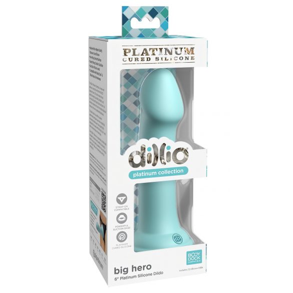 Dillio Big Hero - sugekop-dildo (17 cm) - turkis