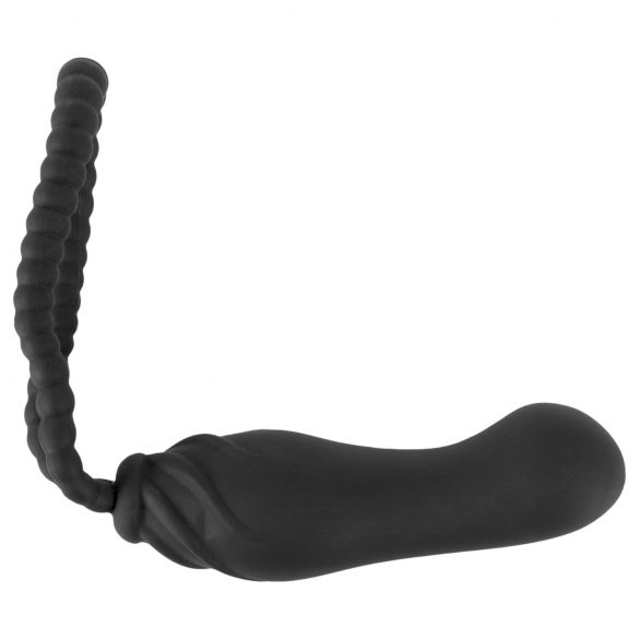 Sort Fløjl Perfekt Pasform - Strap-on dildo (sort)