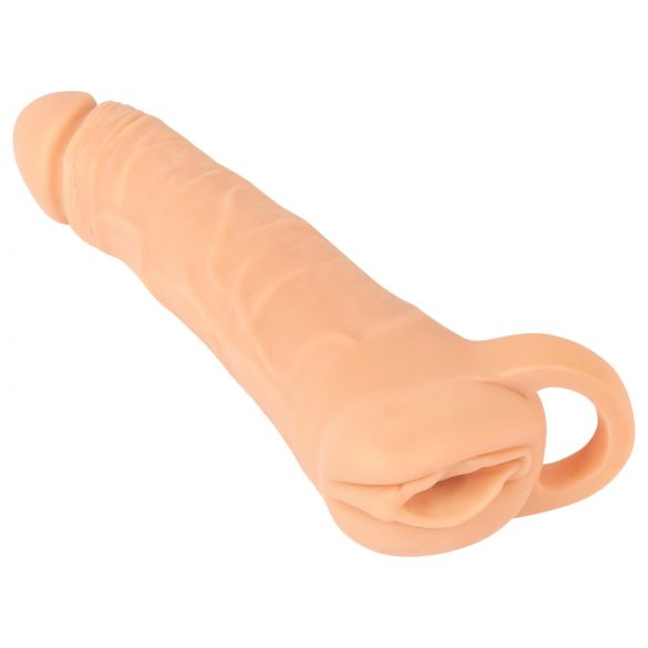 Nature Skin - 2i1 kunstig vagina og penismanchet - 23 cm (naturlig)